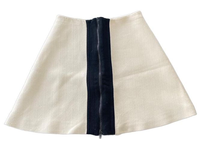 Gonna svasata Carven nera e bianco sporco Nero Beige Crudo