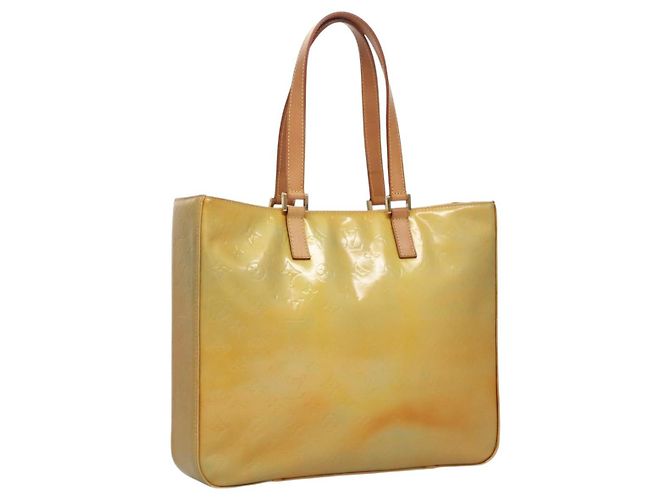 LOUIS VUITTON Sac Tote Columbus Monogram Vernis Gris M91028 LV Auth EC384