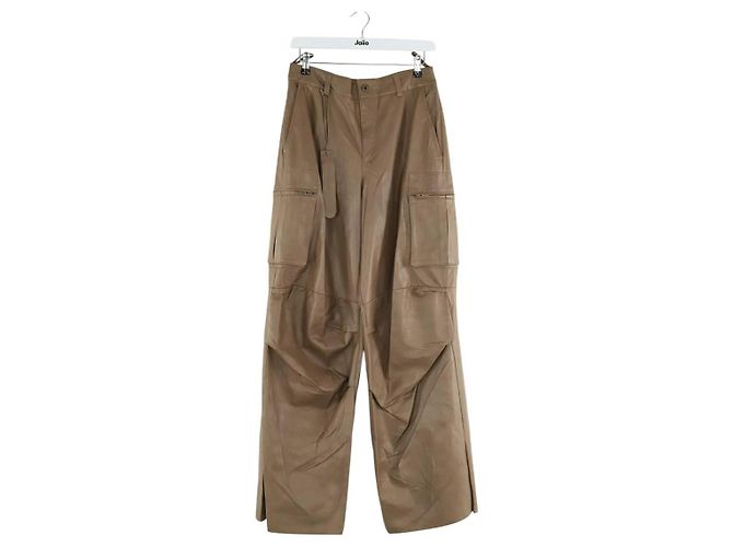 Salvatore Ferragamo Gerade Lederhose in Braun