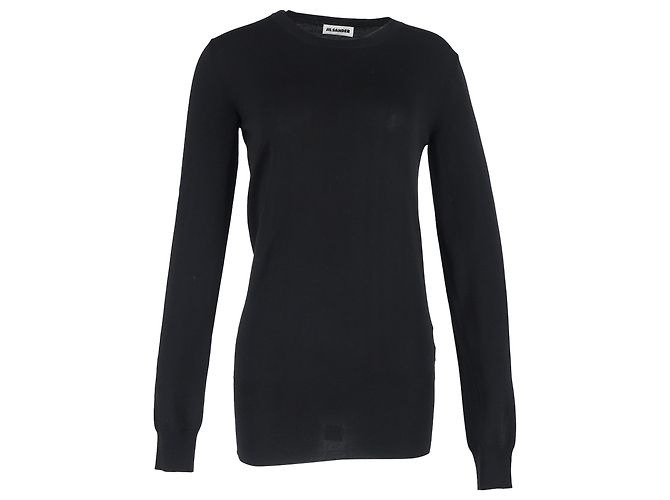 Suéter de gola redonda em lã preta Jil Sander Preto 