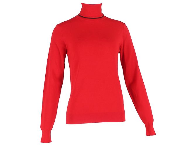 Dior Rollkragenpullover aus roter Wolle Bordeaux 