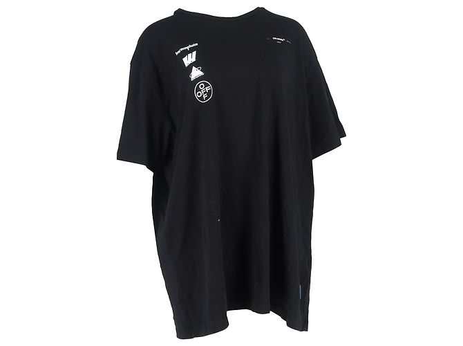 Off White Camiseta Oversized Mariana de Silva Off-White en algodón negro