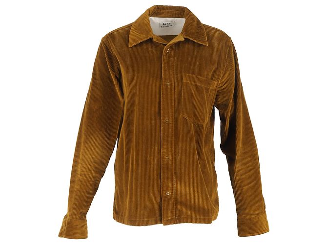 Denver Button-Down Overshirt von Acne Studios aus braunem Cordstoff Rot