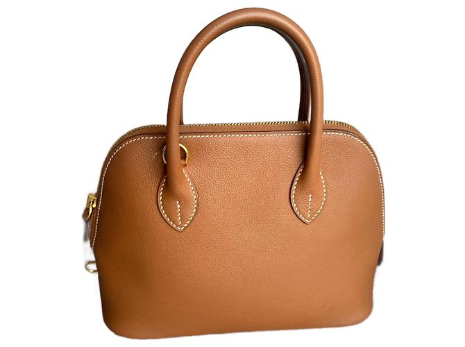 Hermès Bolide 25 Marron Bijouterie dorée Camel