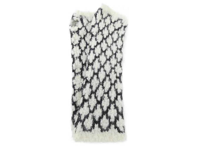 Chanel Cashmere Arm Warmers Black White