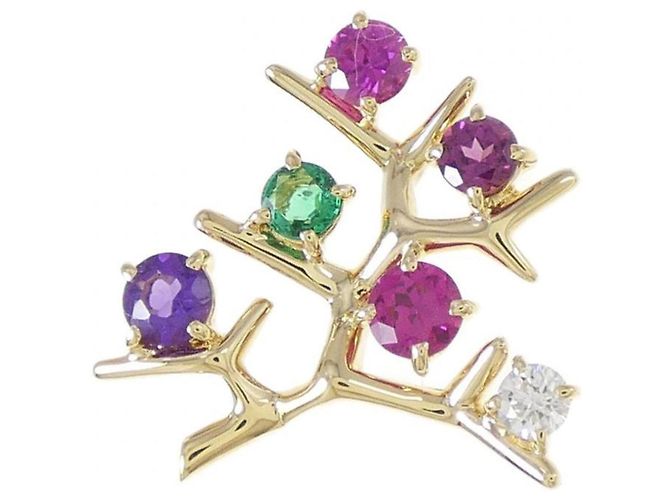 Mikimoto Farbsteinbrosche