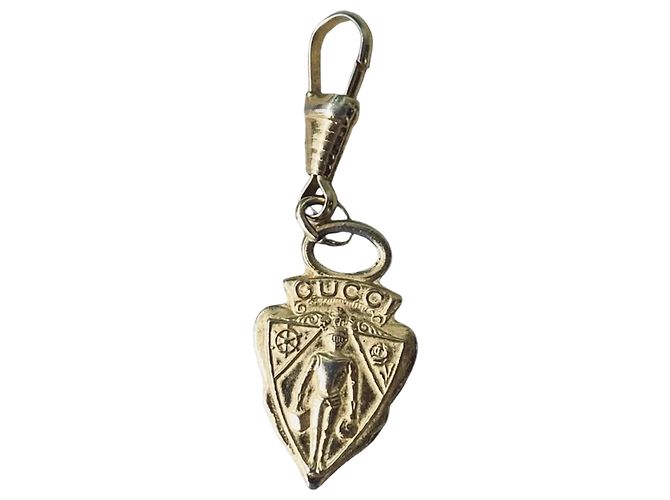 Vintage 90s Gucci Knight Zipper Pull Tab Gold hardware