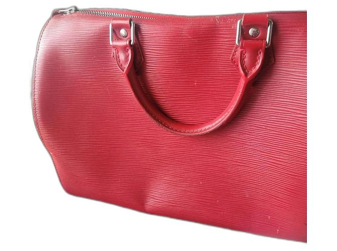 Louis Vuitton Speedy Handtasche aus rotem Leder