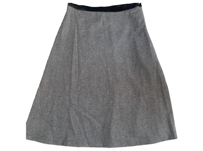 Falda acampanada Joseph de lana gris