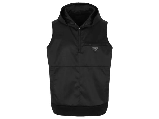 Chaleco Prada de Re-nylon y algodón negro