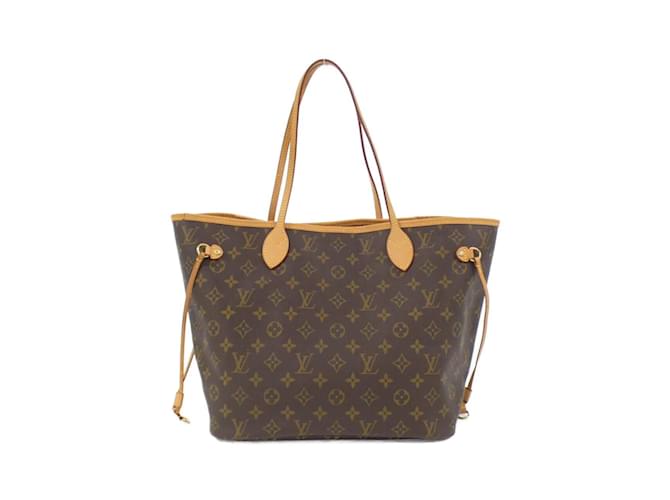 Bolsa Louis Vuitton Monogram Neverfull MM Marrom Monograma Couro envernizado  ref.2101792