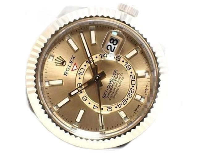 ROLEX Sky-Dweller 18KYG combination champagne Ref.326933 Mens Silvery Steel  ref.2102267