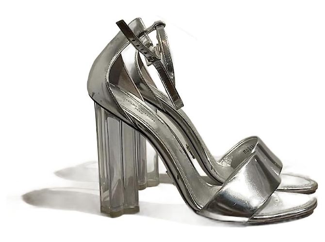 Sandalias LOUIS VUITTON T.EU 38 Cuero Plata