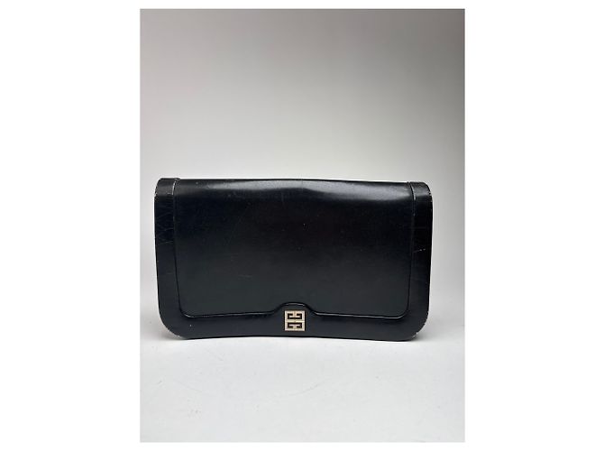 Clutch in pelle vintage Givenchy nera Nero