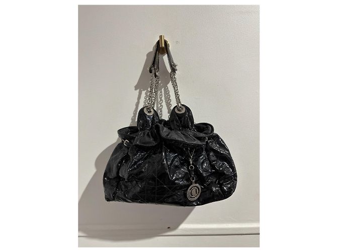 Cannage DIOR Handtaschen T. Lackleder Schwarz