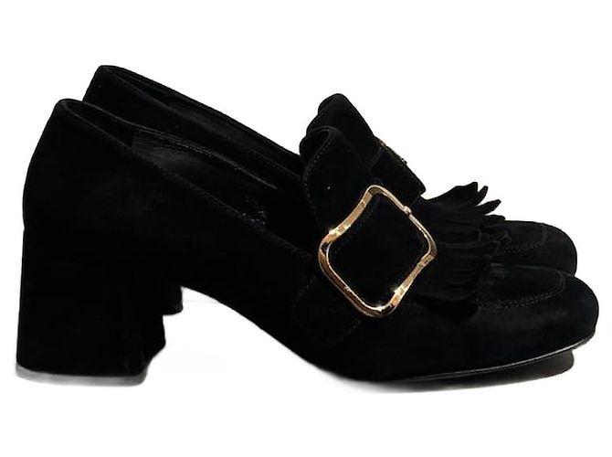 PRADA Heels T.EU 38.5 Suede Black