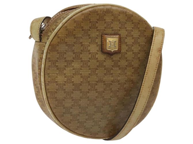 Céline Sac à épaule en toile Macadam CELINE marron Auth BA469