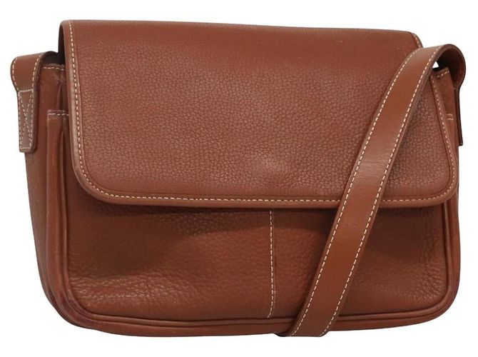 Autre Marque Borsa a spalla in pelle marrone Burberrys Auth ti2788