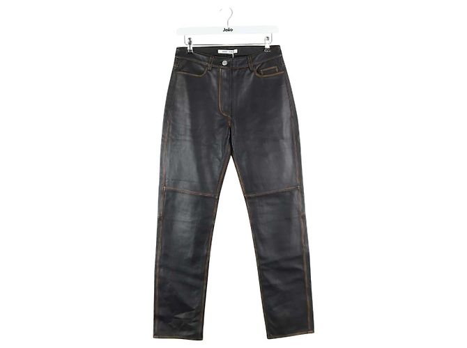 Autre Marque Pantalones de cuero rectos Negro