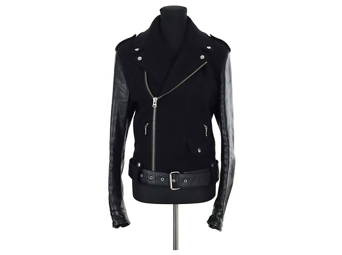 Acne Lederjacke Blau 