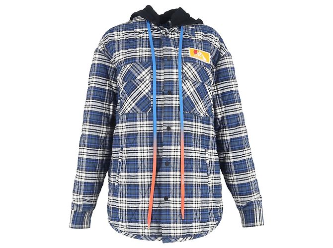 Off White Off-White Flanelljacke aus blauer Baumwolle