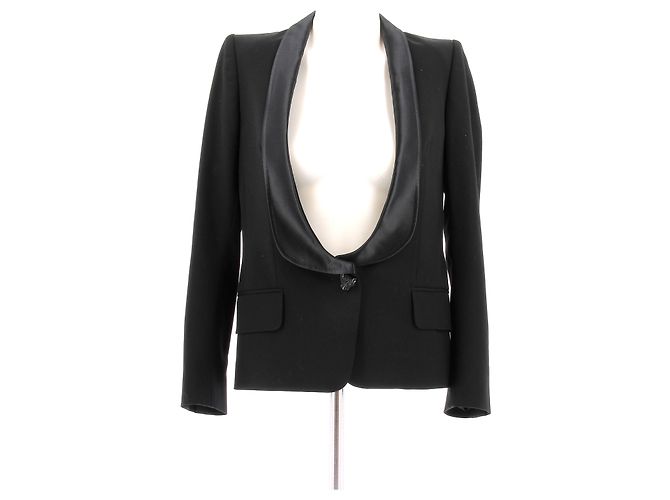 BALMAIN Jackets T.FR 36 Wool Black