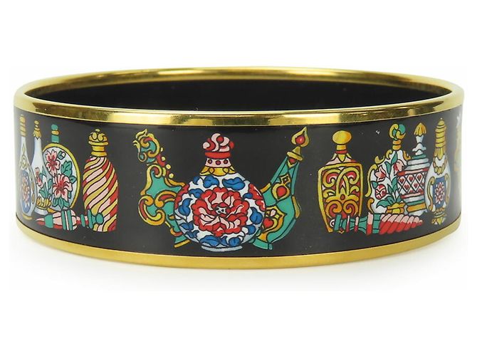 Hermès Hermes Black and Multicolor Cloisonné Bangle Multiple colors 
