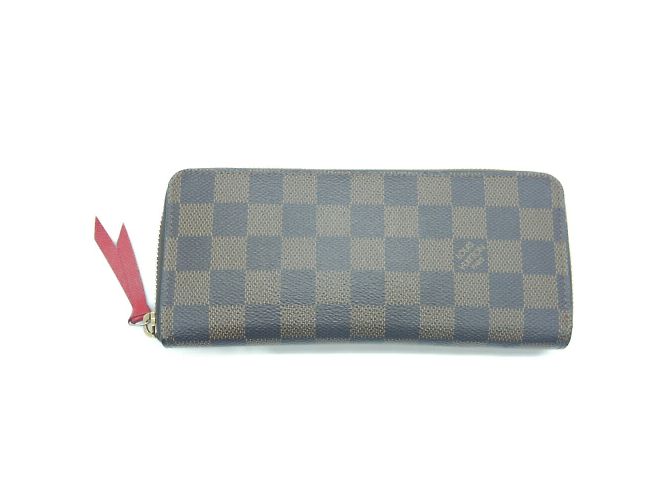 Louis Vuitton Long Wallet Portefeuille Clemence Brown Fuschia