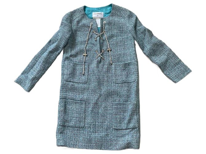 Vestito Chanel in tweed blu
