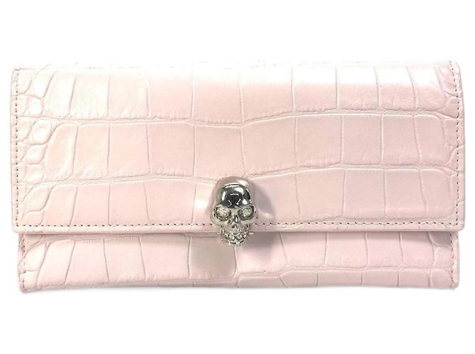 Cartera larga rosa con calavera de strass Alexander Wang