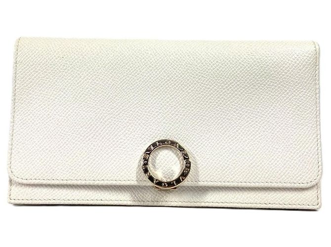 Bulgari Bvlgari Bi-Fold Leather Wallet White
