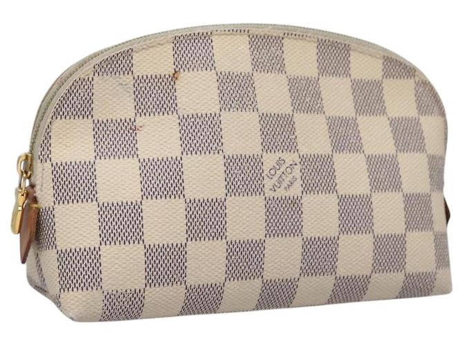 LOUIS VUITTON Kosmetiktäschchen Damier Azur PM N60024 LV Auth EC298