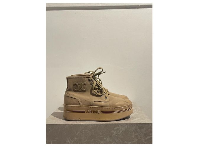 Céline CELINE Ankle boots T.EU 38 Cloth Beige