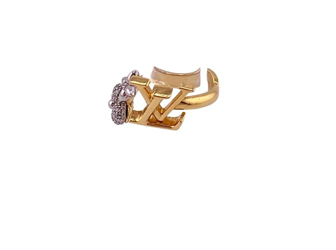 Louis Vuitton M1093M Rhinestone Band Ring Gold-plated  ref.2105655