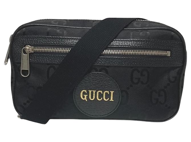 GUCCI Off the Grid 631341 GG Nylon Sling Bag Black Leather Cloth  ref.2105716