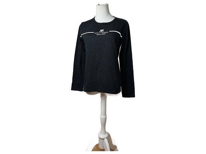 Vintage Courreges Paris Pullover Schwarz 38/M 