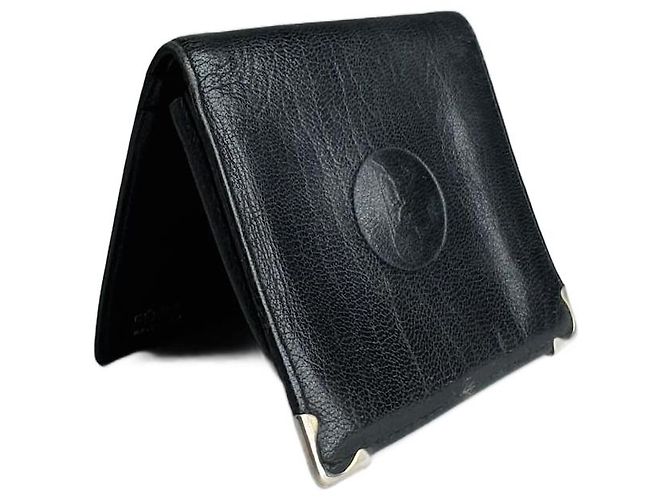 Céline Vintage Celine Paris Triomphe Leather Wallet black