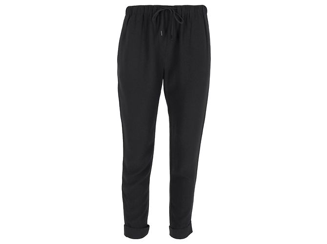 Calças retas com cordão Alexander Wang em viscose preta