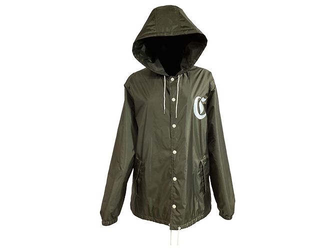 Edge Céline Veste à capuche avec logo Celine en polyamide vert