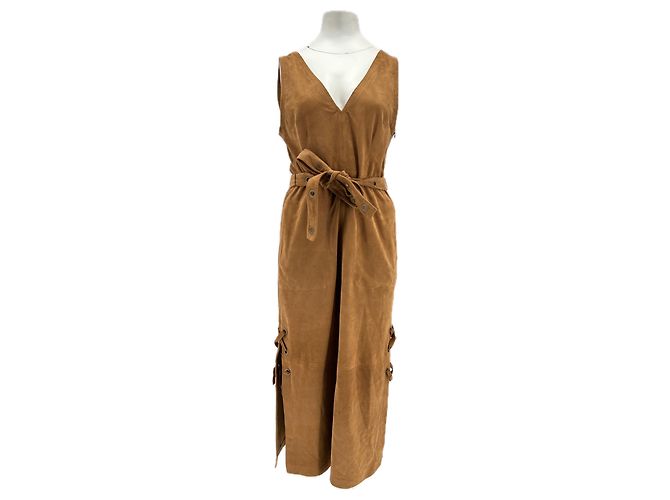Autre Marque MUNTHE Dresses T.FR 34 Suede Camel