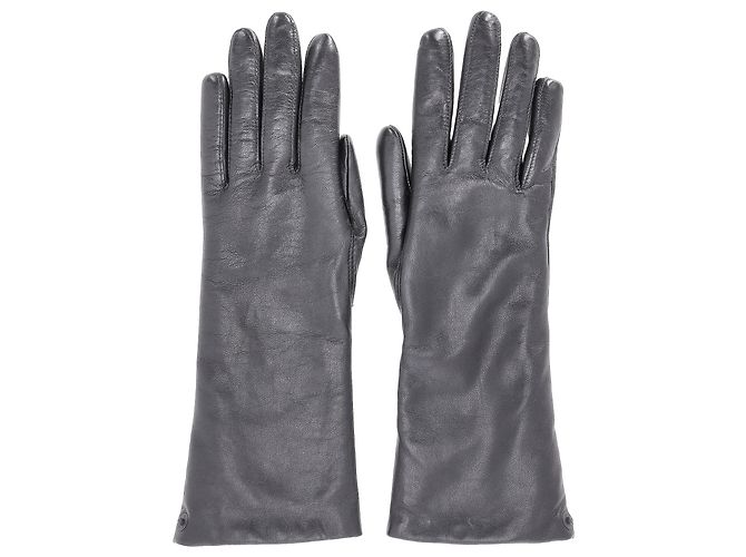 Luvas de couro preto forradas com pele Kenzo
