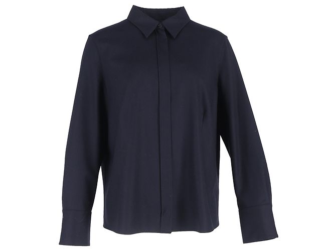 Camicia a maniche lunghe Akris in lana nera Nero