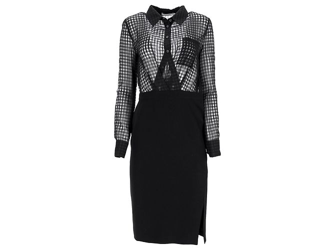 Altuzarra Ludovicio Gingham gerafftes Midikleid aus schwarzer Baumwolle