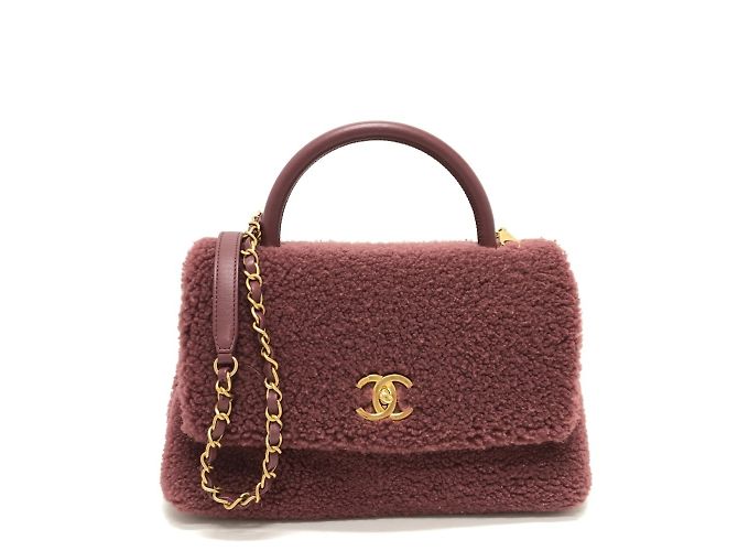 Borsa 2WAY Chanel Boa Coco Handle Rosso Bordò 