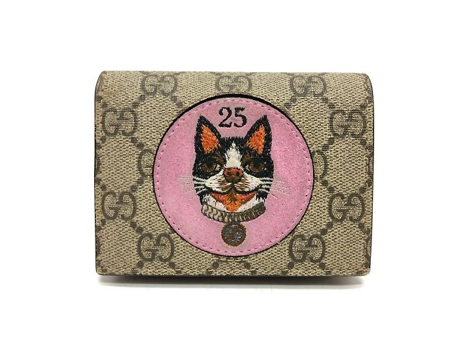 Gucci GG Supreme Bosco Wallet Red Beige