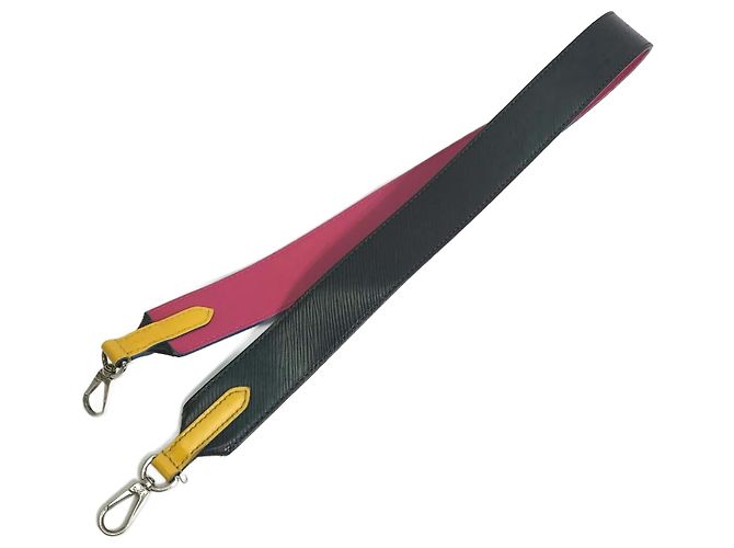 Cinghia a spalla in pelle Epi Louis Vuitton Nero Rosa Blu Giallo