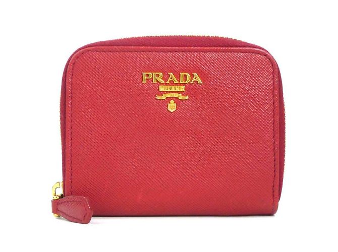 Prada Red Leather Coin Purse