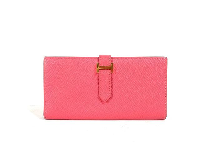 Hermès Hermes Pink Epsom Leather Bi-Fold Long Wallet