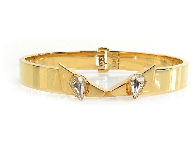Pulseira de bangles Fendi com design de olho de monstro Prata Dourado