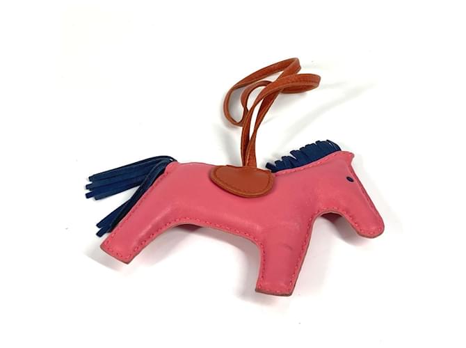 Porte-clés Hermès Rodeo MM Rose Bleu 